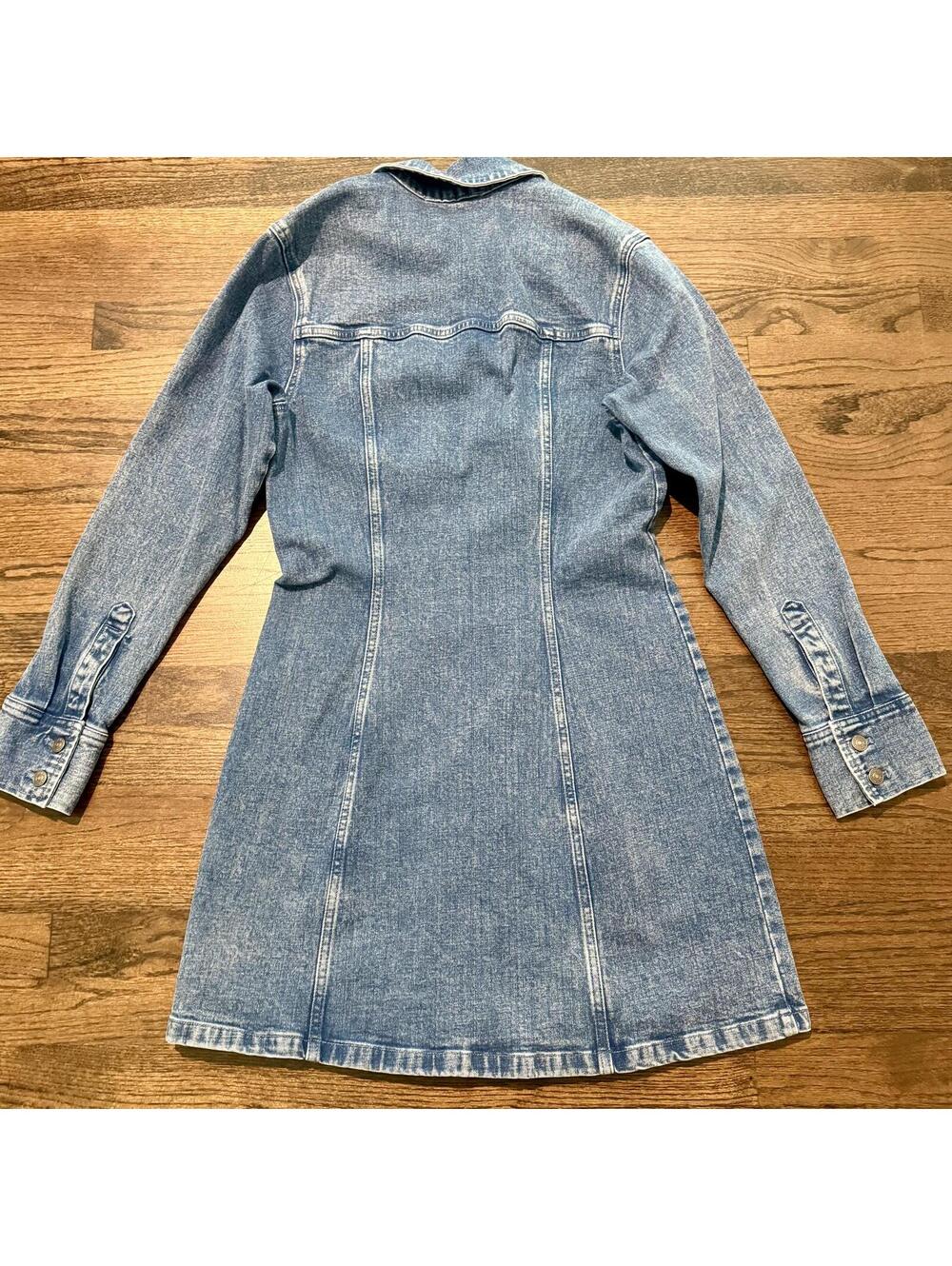 New Abercrombie & Fitch Blue Denim Shirt Jean Dress Size Medium Tall - Picture 3 of 8